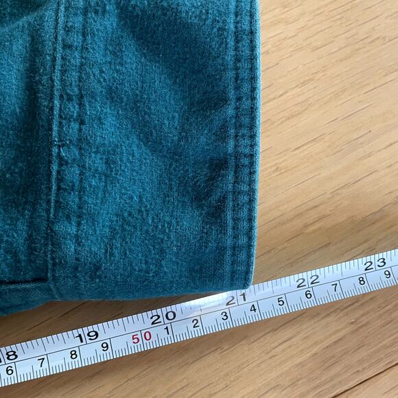 Vintage 90's Eddie Bauer Flannel Turquoise Blue Green - L - Picture 6 of 8